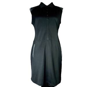 FJ FootJoy Sz Medium Black Short Sleeve Athletic Dress Knee Zip Pockets Outdoors